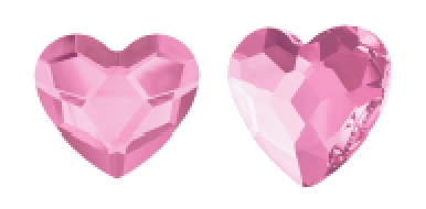 2808 HEART ROS / Paquete con 3 piezas