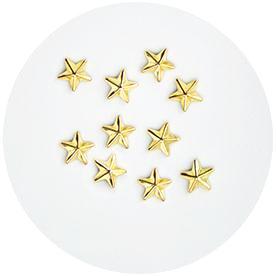 NAIL LABO METAL SHINY STAR STUDS GOLD (6MM) [WHILE SUPPLIES LAST]